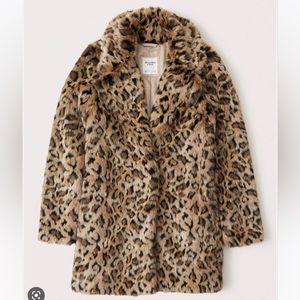 SOLD | Abercrombie & Fitch Mid-Length Faux Fur Leopard Coat